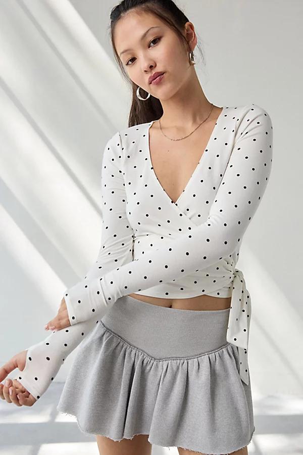 Out From Under Bec Long Sleeve Ballet Wrap Top Womens at Urban Outfitters Product Image