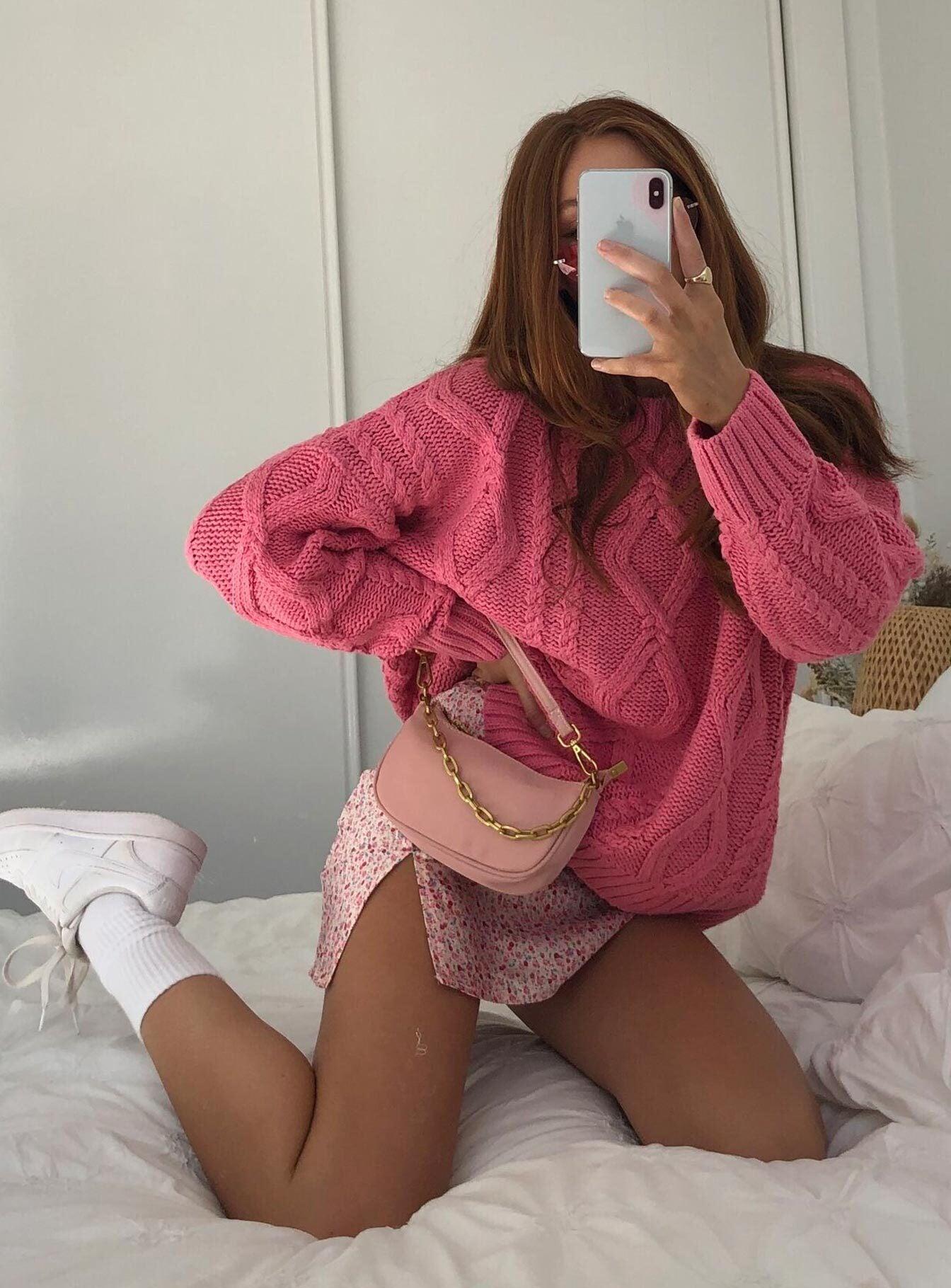 Anaya Oversized Sweater Pink Product Image