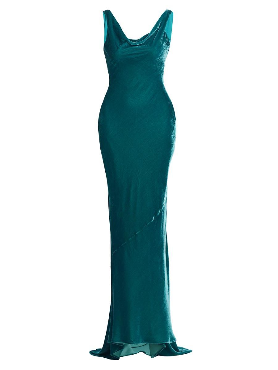 Womens Asher Draped Velvet Gown Product Image