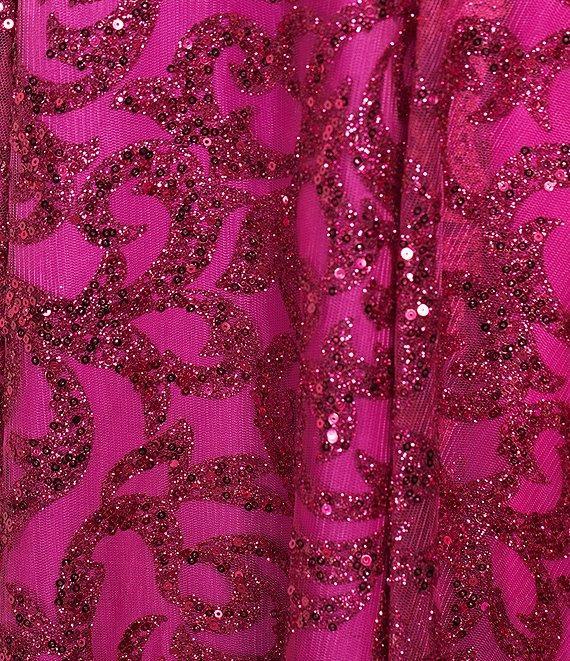 Blondie Nites Glitter Pinch Front Tie Back Party Dress Product Image