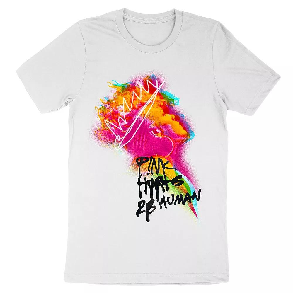 Men's Pink Tee, Size: Small, White Product Image