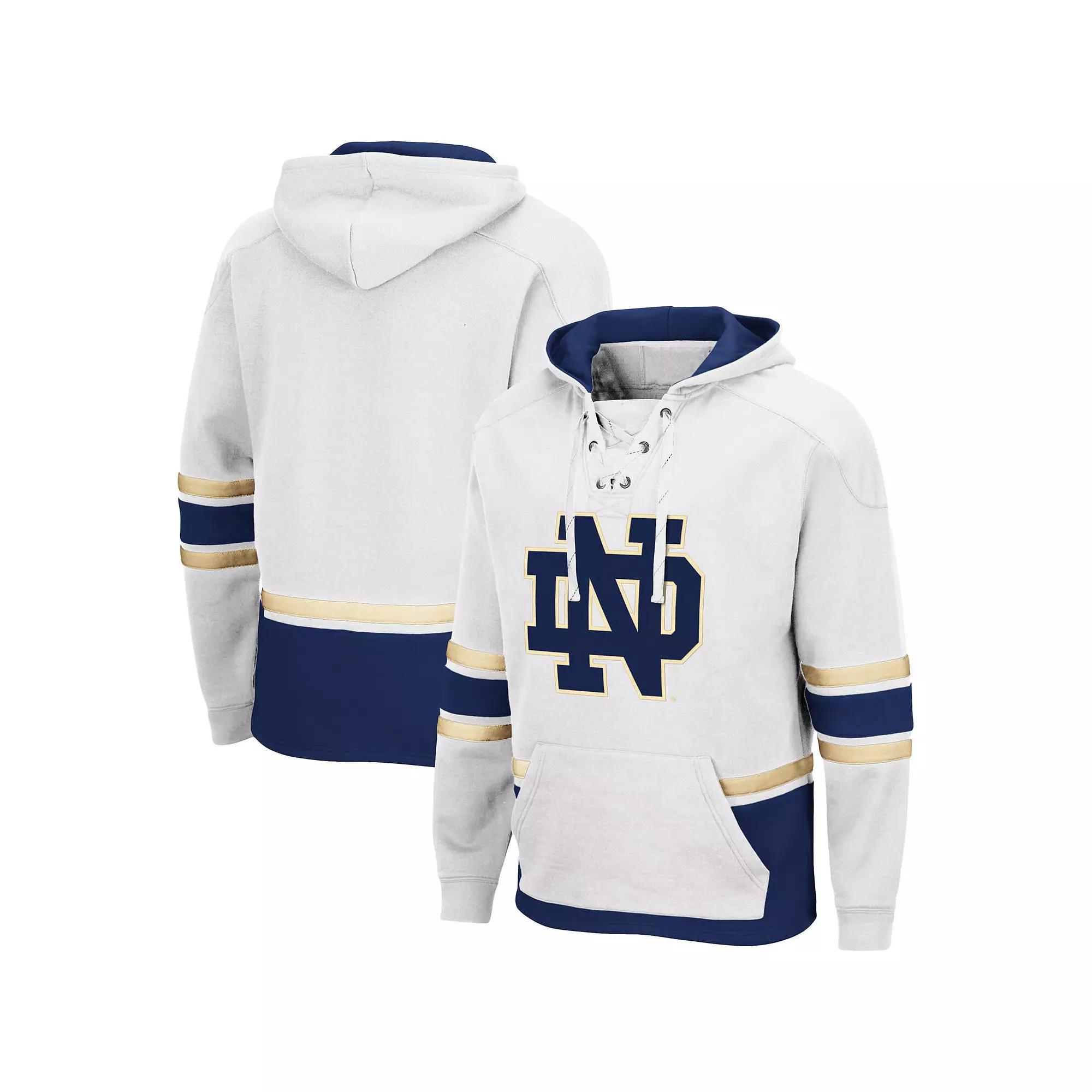 Men's Colosseum White Notre Dame Fighting Irish Lace Up 3.0 Pullover Hoodie,  Product Image
