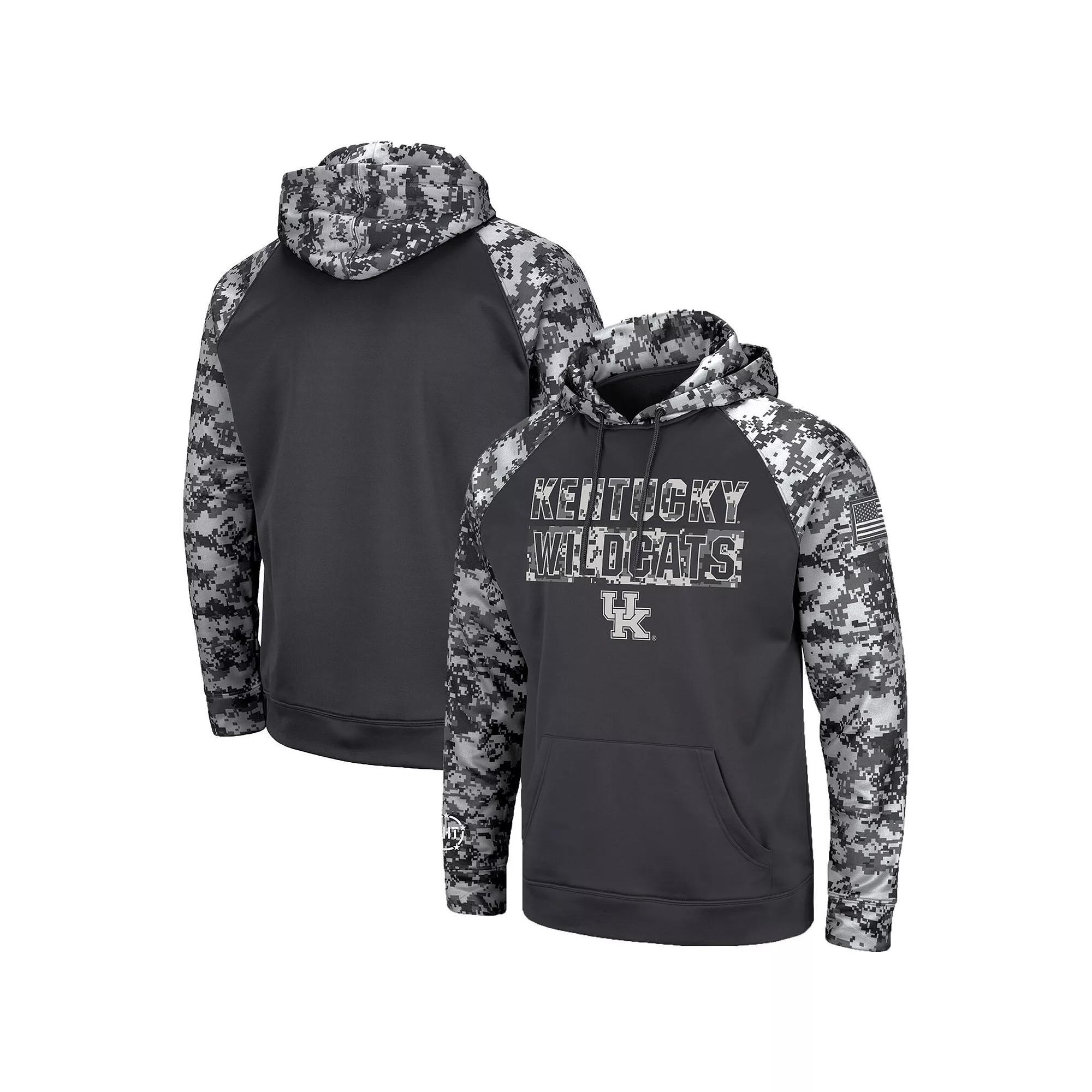 Men's Colosseum Charcoal Kentucky Wildcats OHT Military Appreciation Digital Camo Pullover Hoodie, Size: Small Product Image