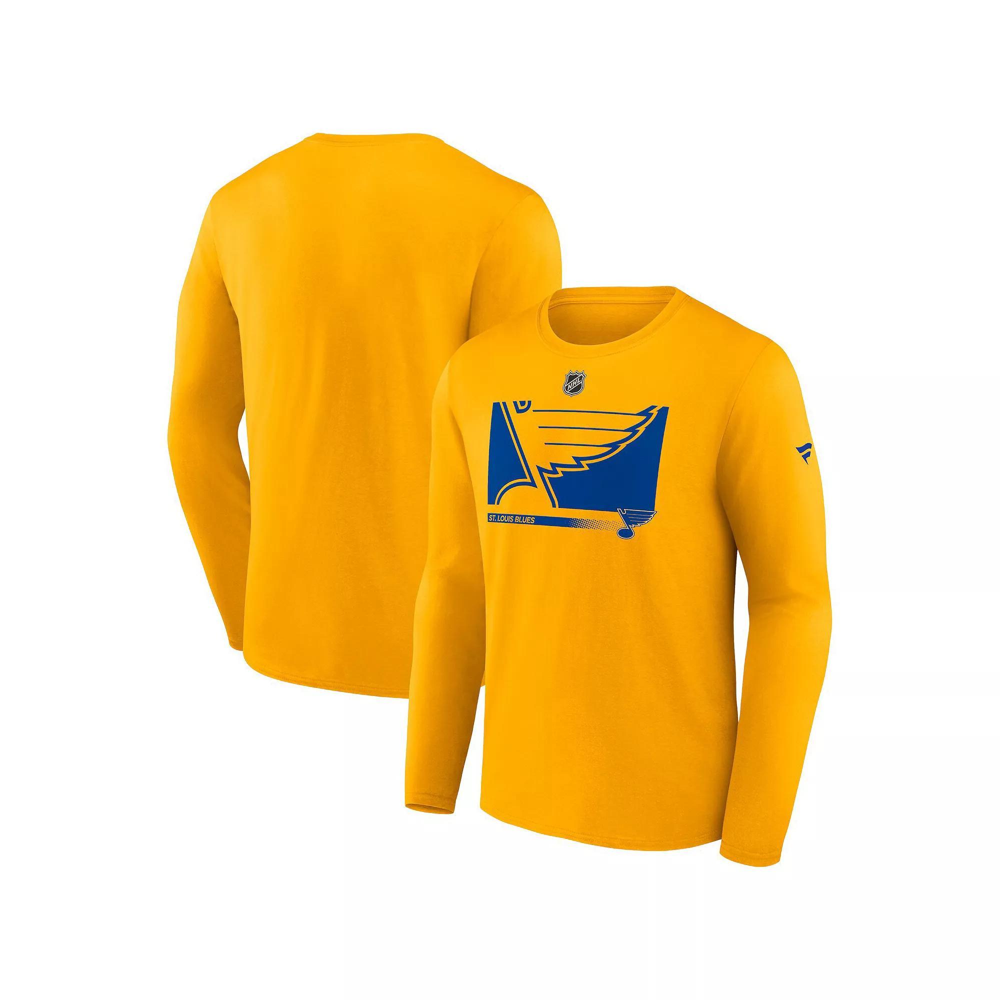 Men's Fanatics Branded Gold St. Louis Blues Authentic Pro Core Collection Secondary Long Sleeve T-Shirt, Size: Small Product Image