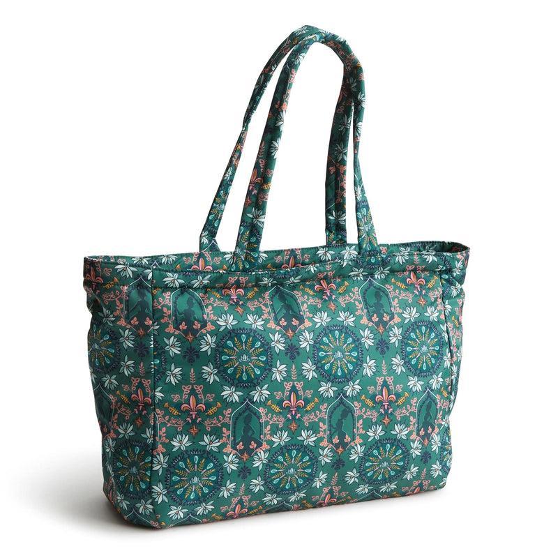 Vera Bradley Disney Hathaway Tote Bag Women in Tiana Silhouette Medallion Green/Pink Product Image