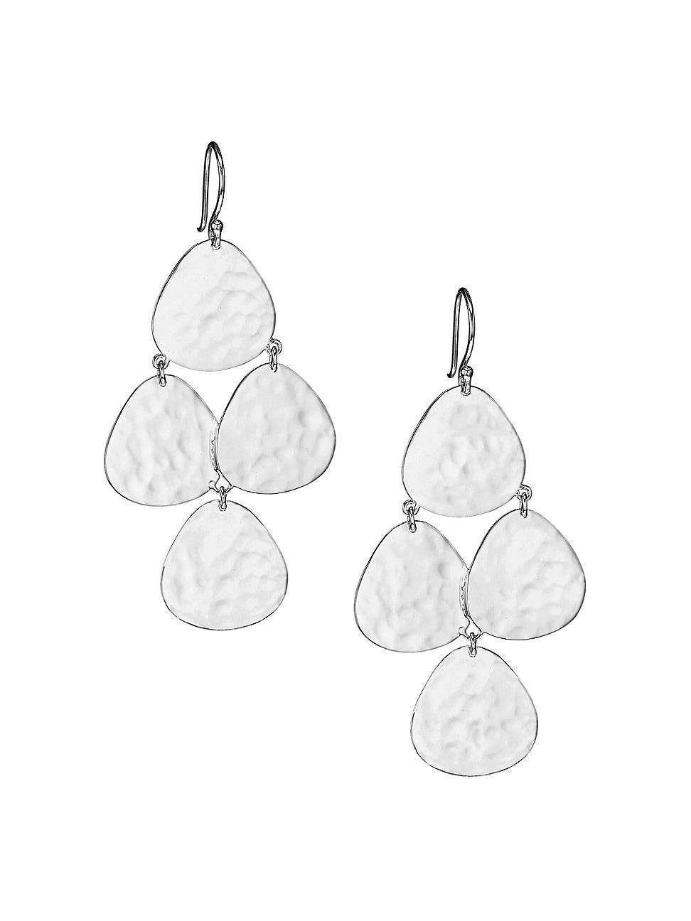 Crinkle Small Nomad Cascade Earrings in Sterling Silver Product Image