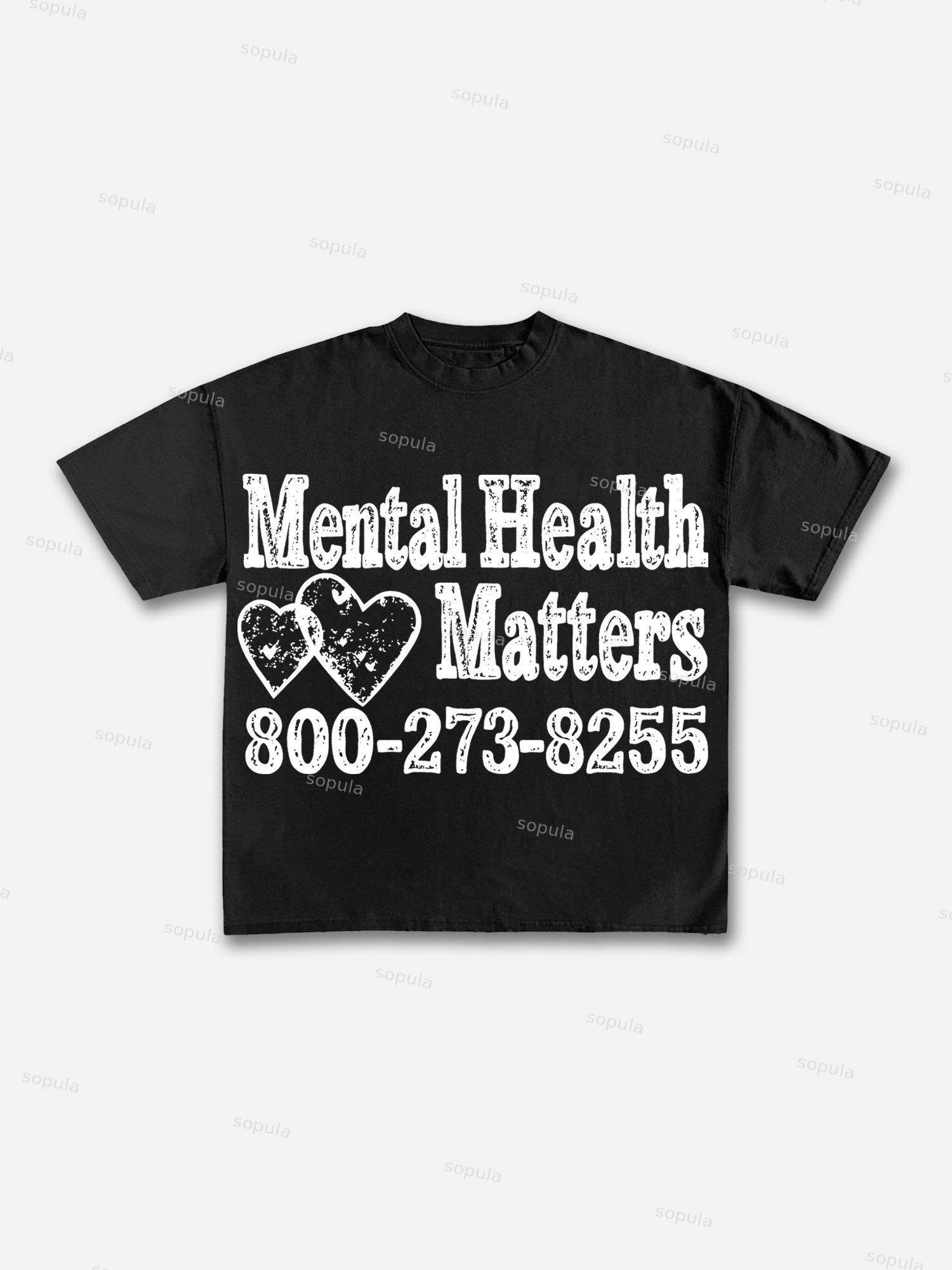 Mental Health Matters Graphic Print Cotton T-shirt Product Image