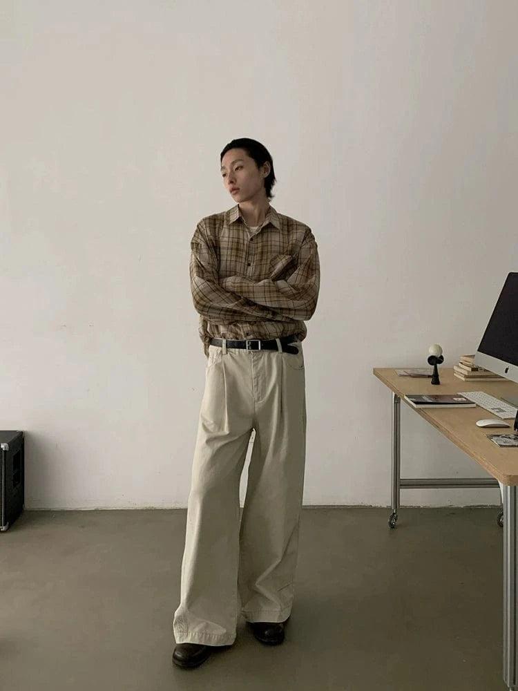 RT No. 19515 PLEATED STRAIGHT PANTS Product Image