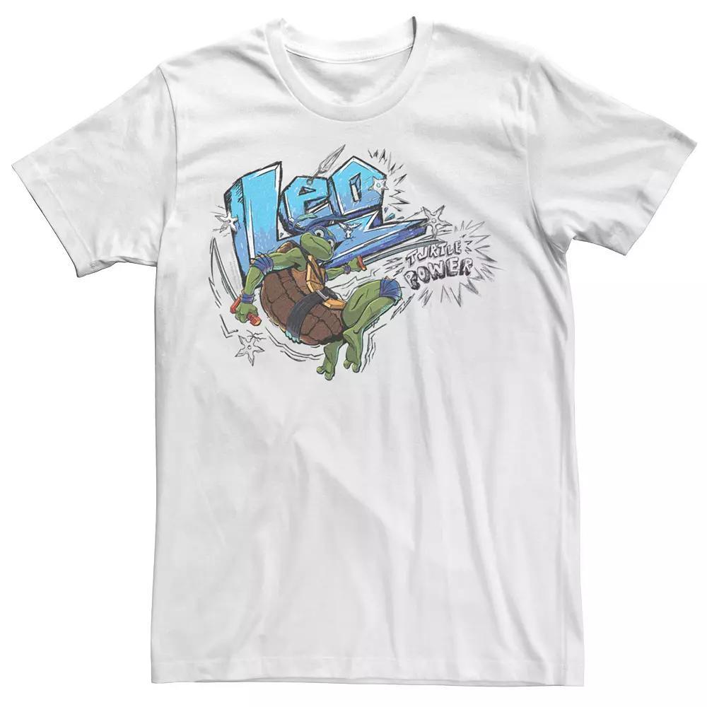 Men's TMNT Mutant Mayhem Leo Turtle Power Graphic Tee, Size: Small, White Product Image