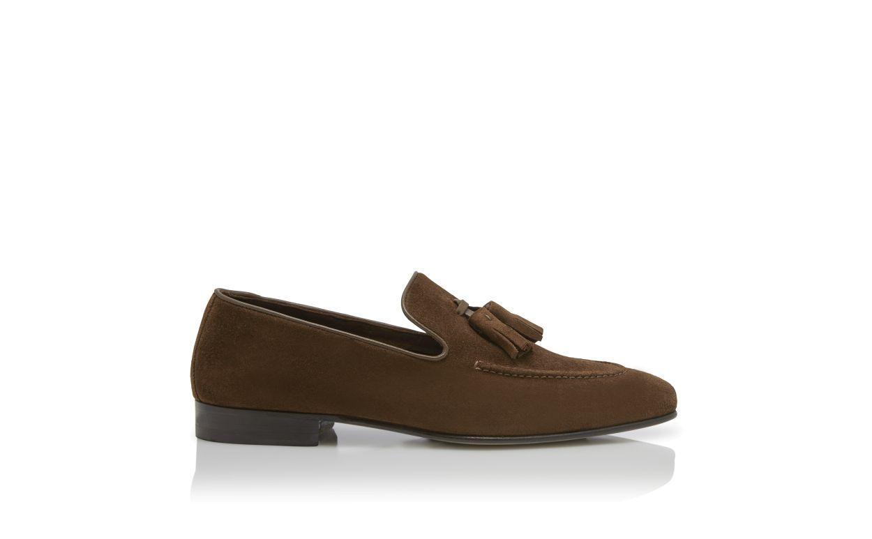 CHESTER Brown Suede Tassel Loafers Product Image