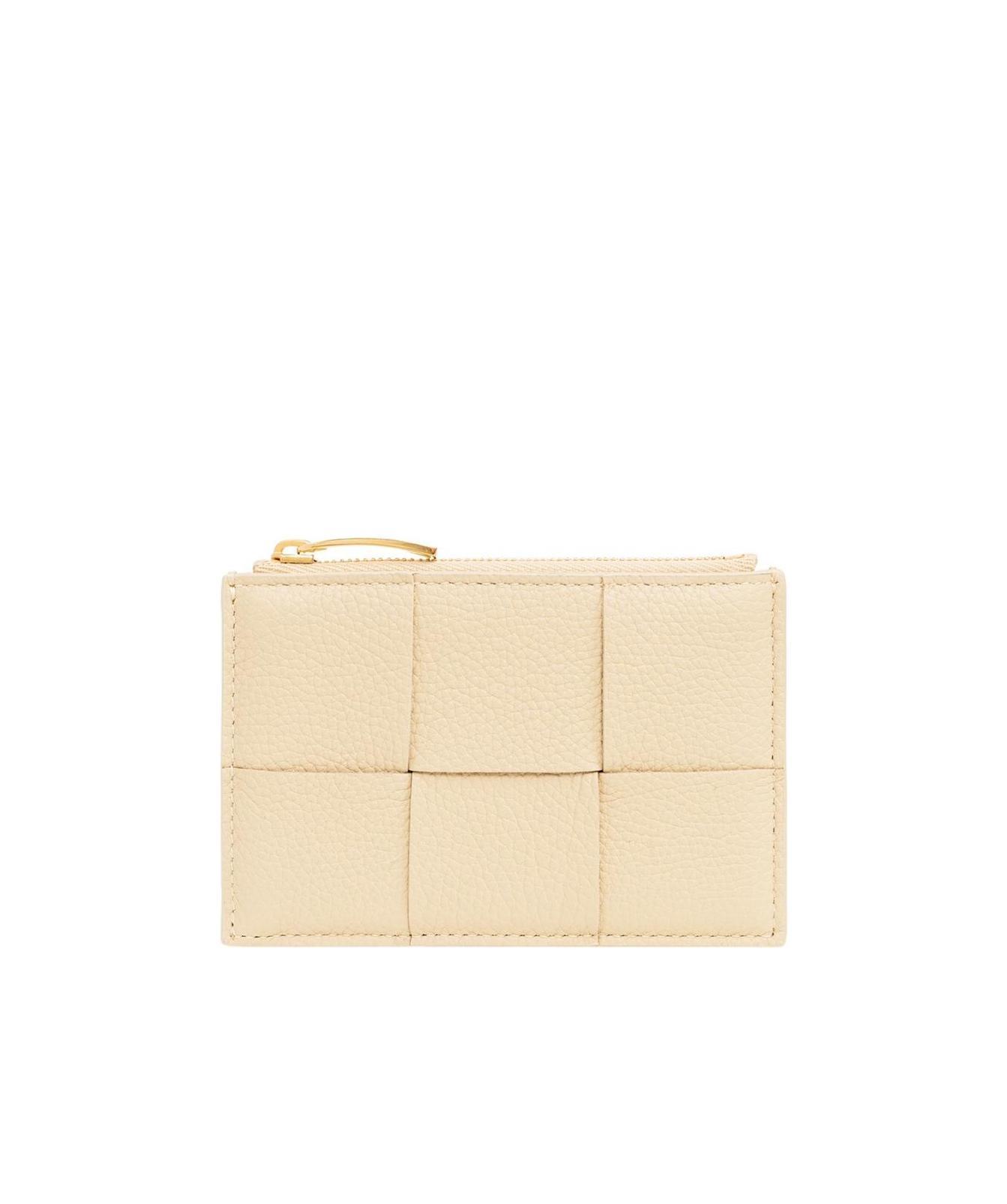 BOTTEGA VENETA Intrecciato Zipped Card Case In Nude Product Image