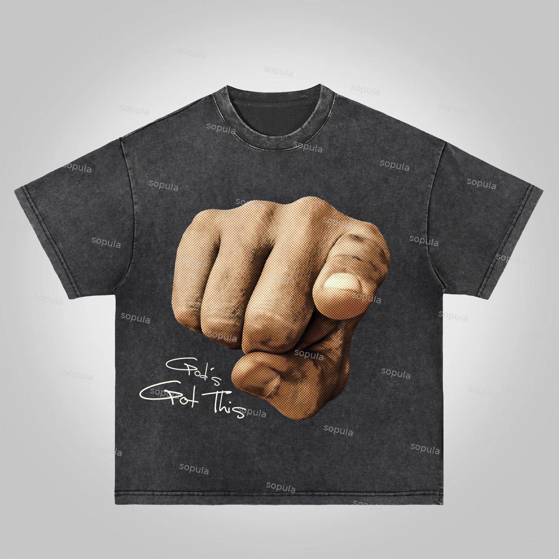 Sopula You Need Jesus Graphic Acid Wash T-shirt Product Image