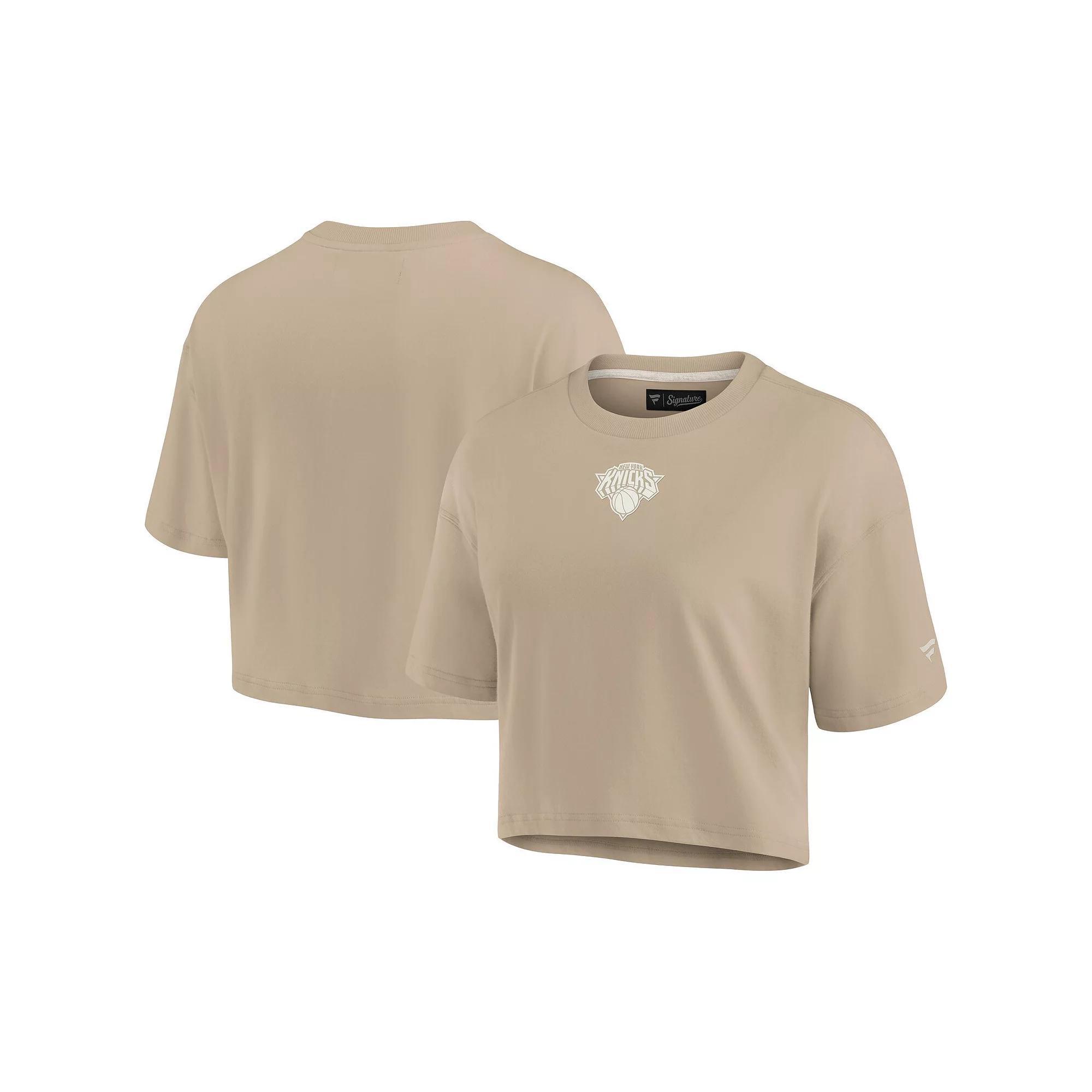 Women's Fanatics Signature Khaki Philadelphia 76ers Elements Super Soft Boxy Cropped T-Shirt, Size: XS, 76r Beig K Product Image