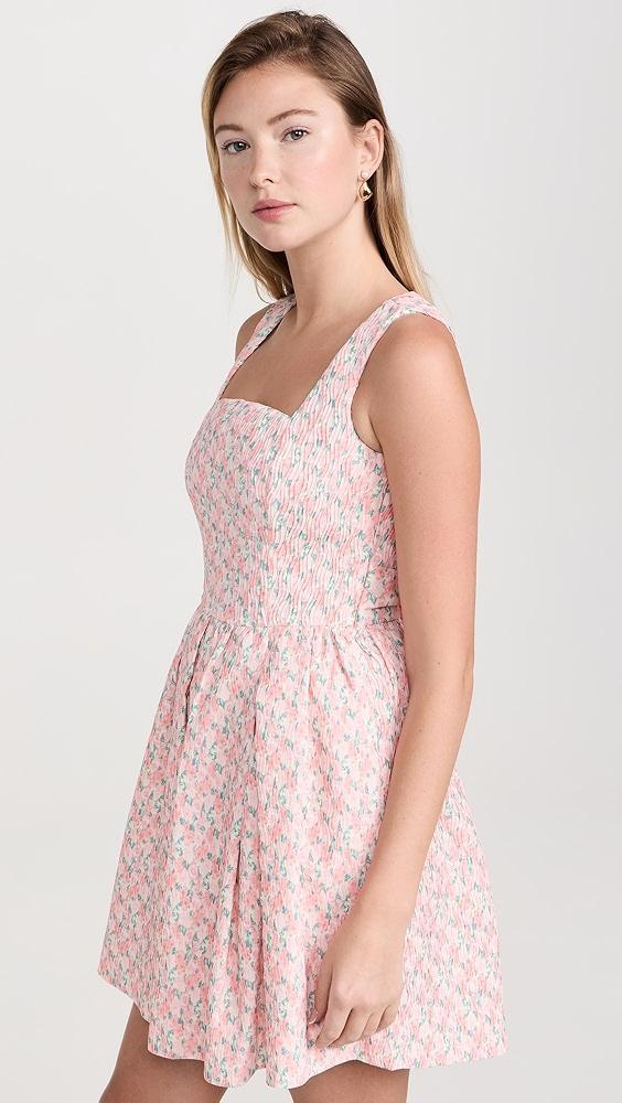 endless rose Floral Textured Bow Tie Mini Dress | Shopbop Product Image