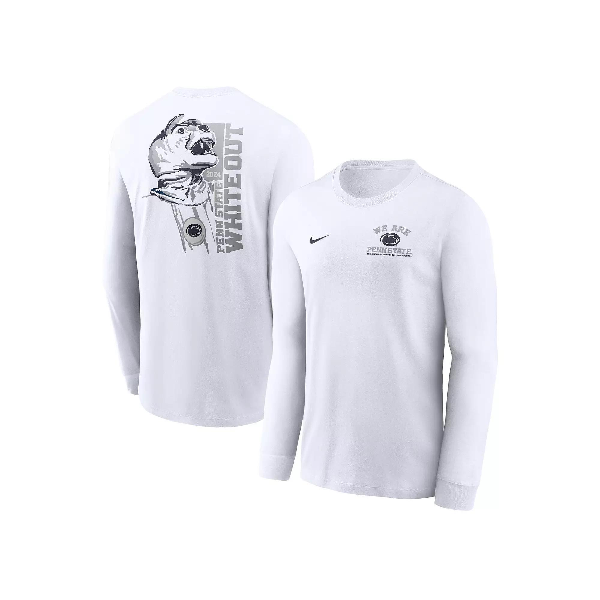 Men's Nike White Penn State Nittany Lions 2024 White Out Long Sleeve T-Shirt, Size: Large Product Image