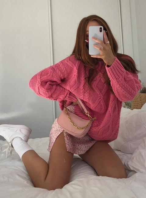 Anaya Oversized Sweater Pink Product Image