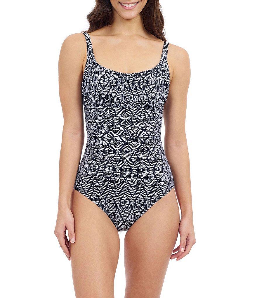 Profile By Gottex Plume Scoop Neck Tummy Control Shirred One Piece Swimsuit Product Image