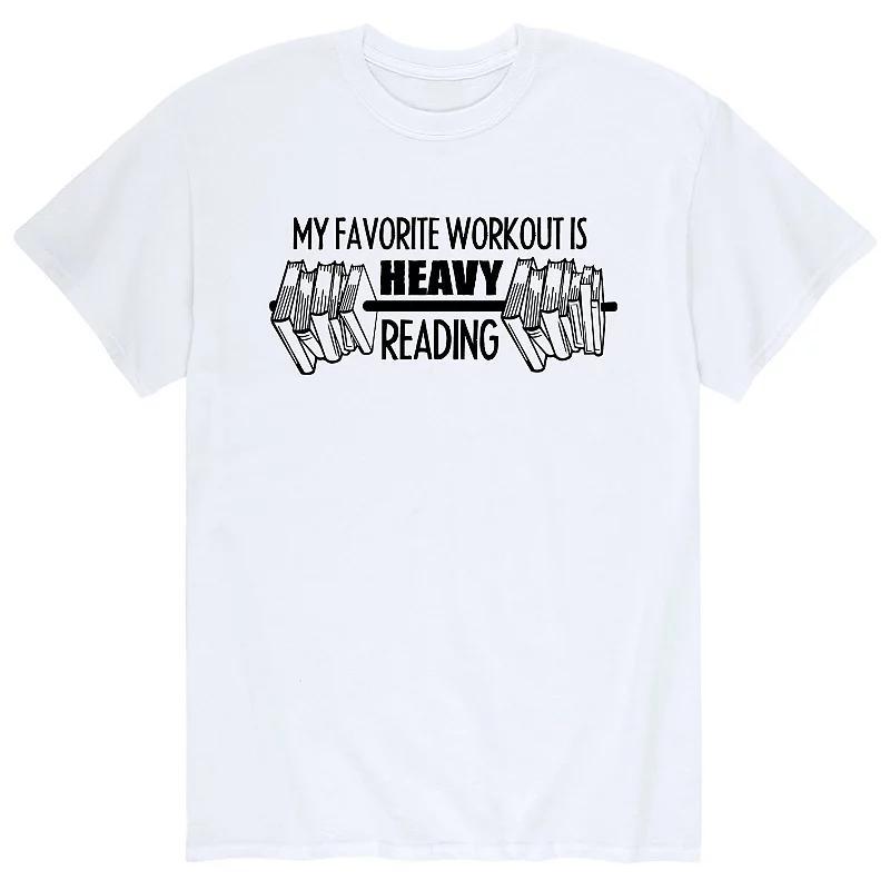 Men's My Favorite Workout Reading Tee, Size: XL, White Product Image