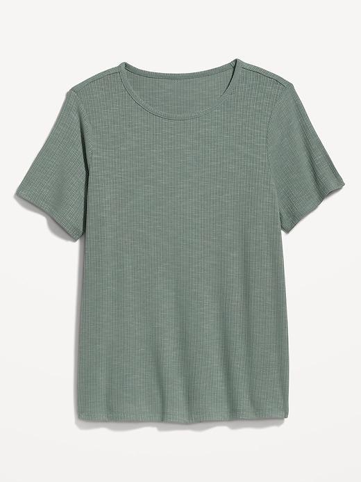 Luxe Ribbed Slub-Knit T-Shirt Product Image