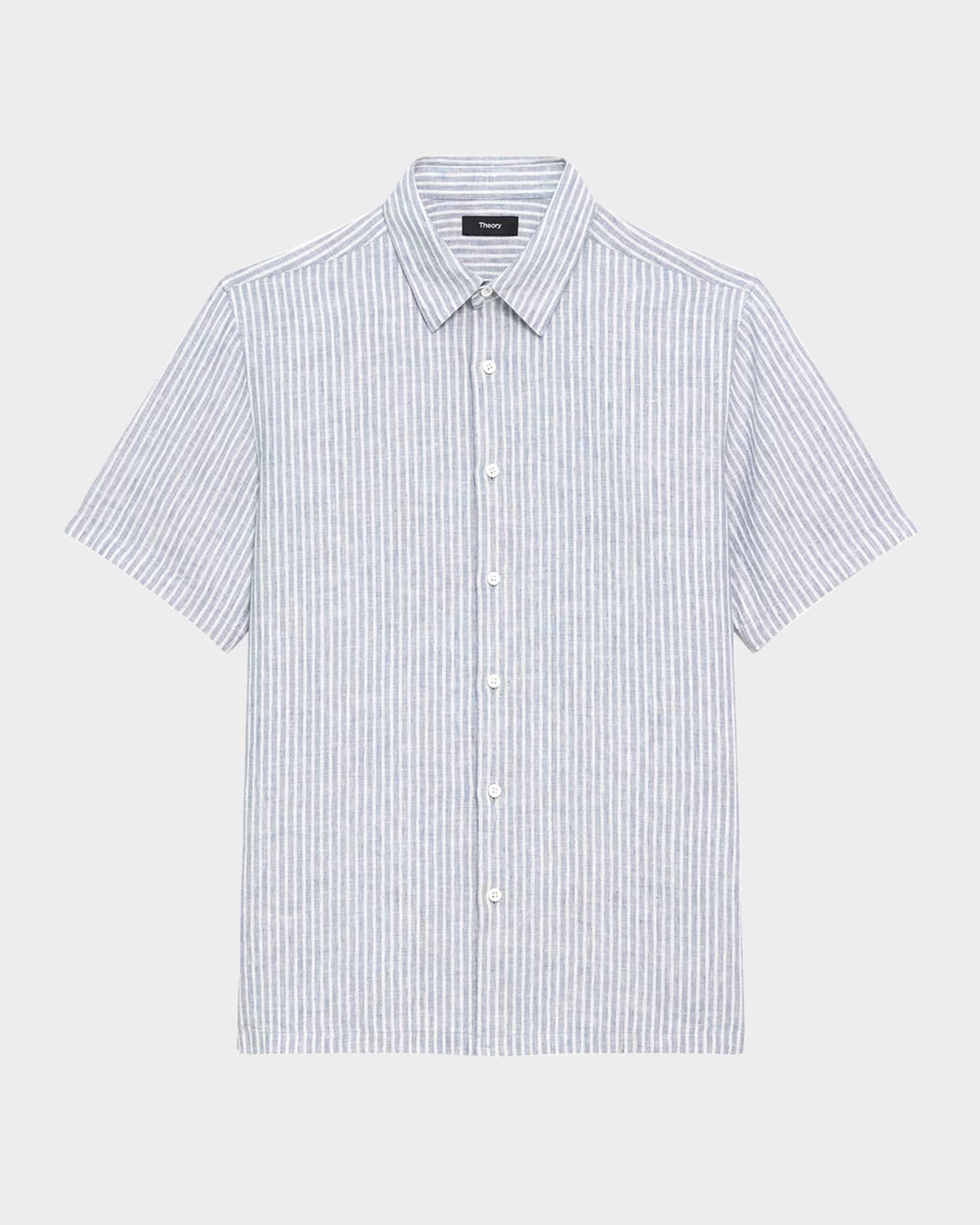 Men's Irving Linen Summer Stripe Short-Sleeve Shirt Product Image