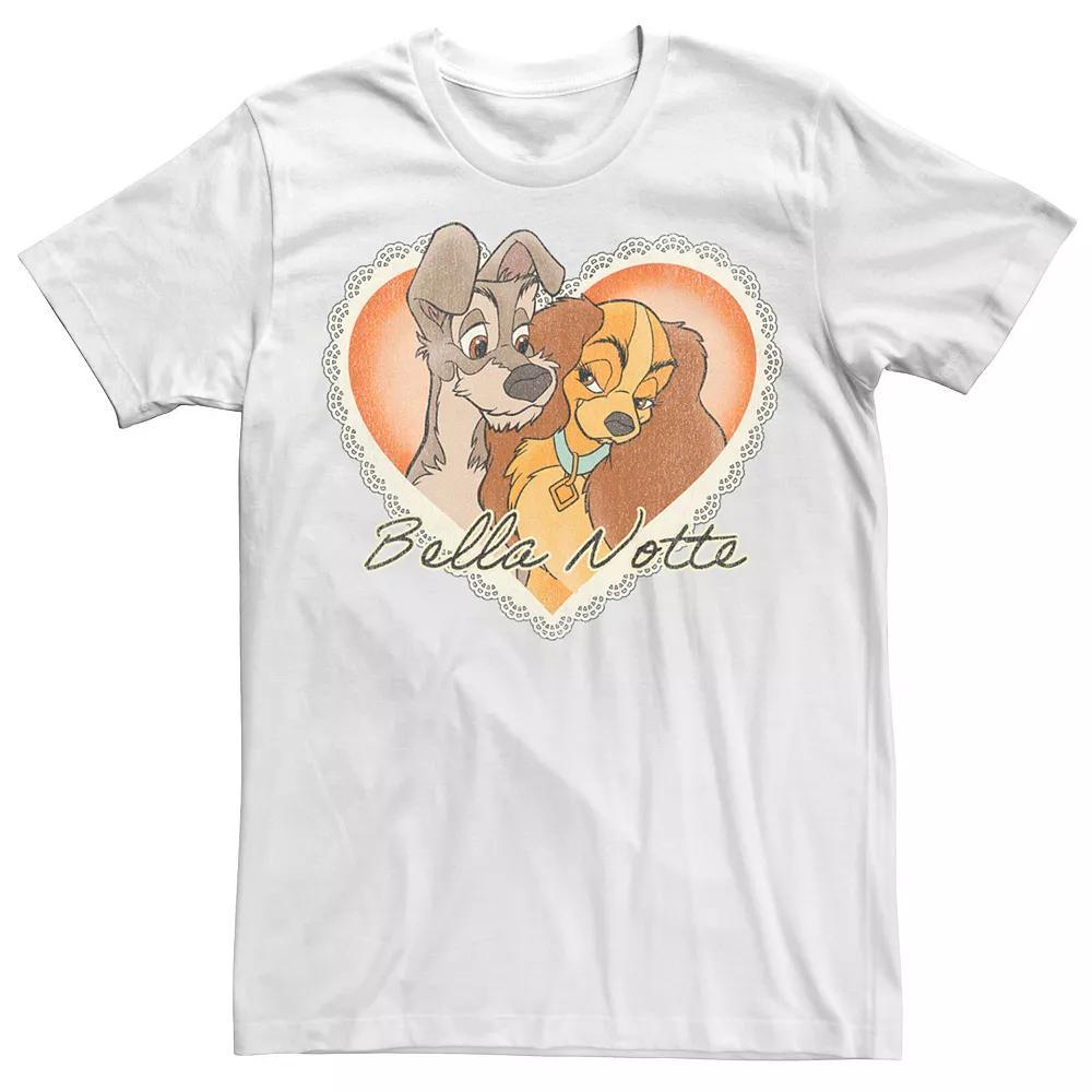 Men's Lady And The Tramp Vintage Valentine Dog Love Tee,  Product Image