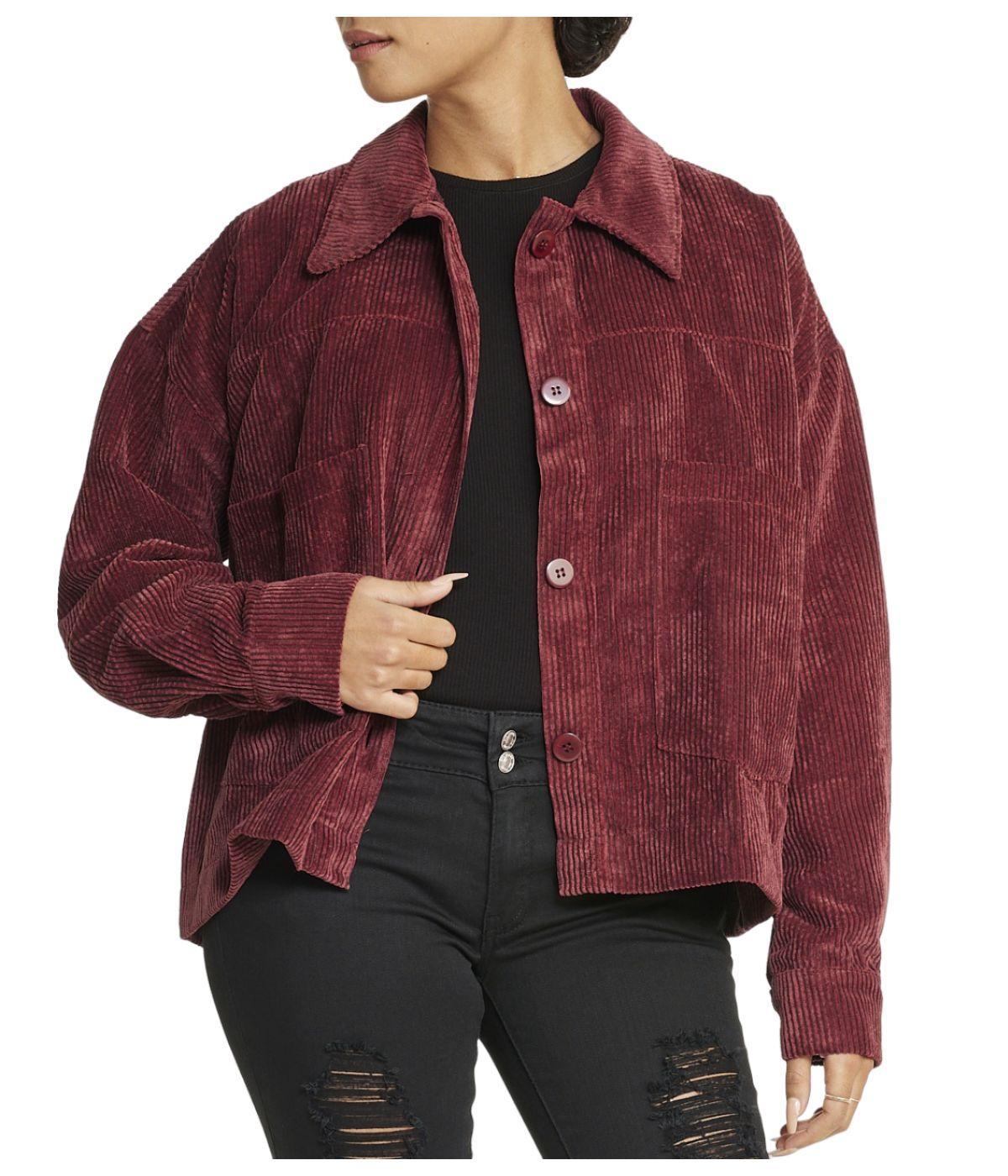 Velvet Corduroy Shacket Product Image