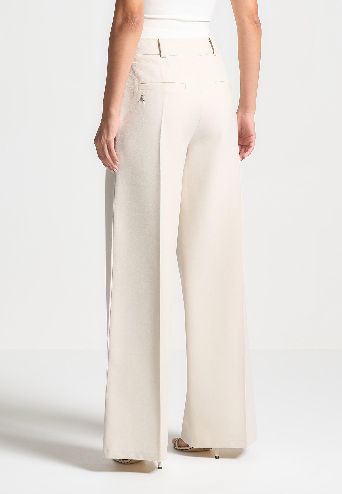 Tailored Wrap Trousers with Tie - Light Beige Female Product Image