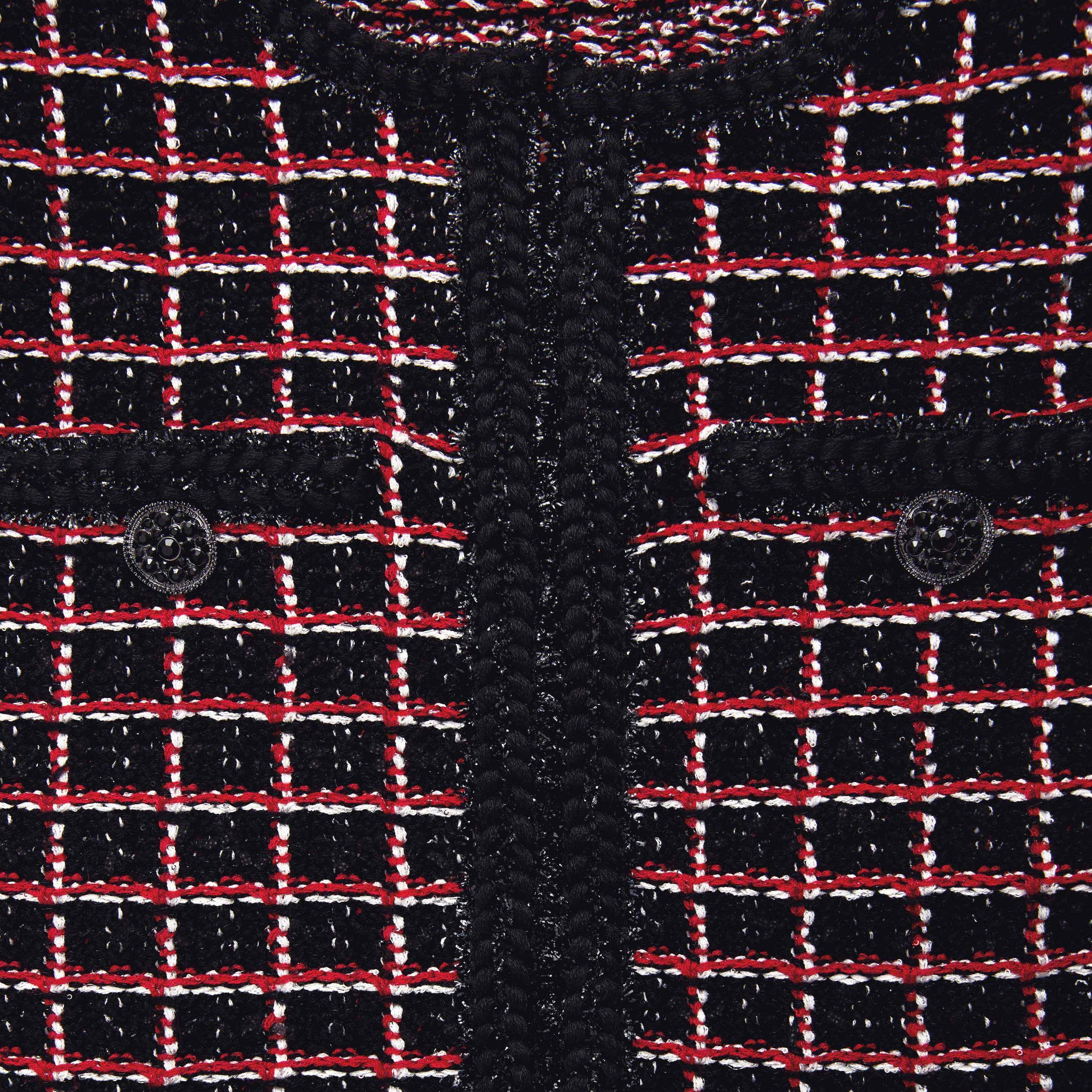 Black And Red Check Knit Leggings Product Image