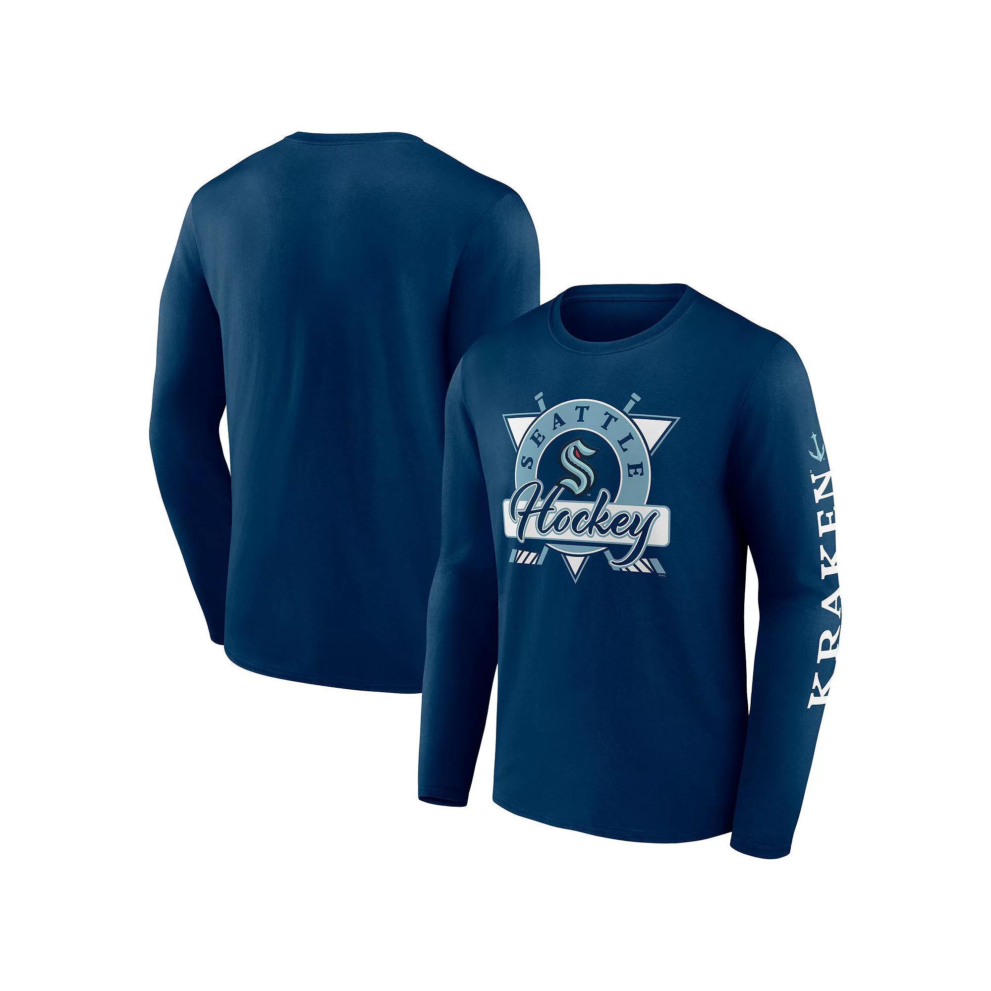 Men's Fanatics Deep Sea Blue Seattle Kraken Rinkside Long Sleeve T-Shirt, Size: Large, Krk Blue Product Image