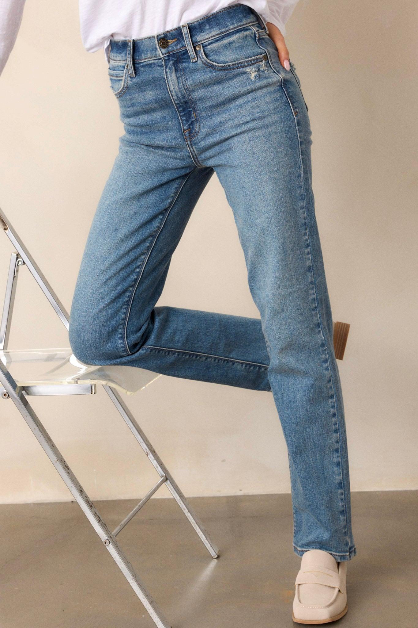 Urban Symphony Medium Wash Straight Leg Jeans Product Image