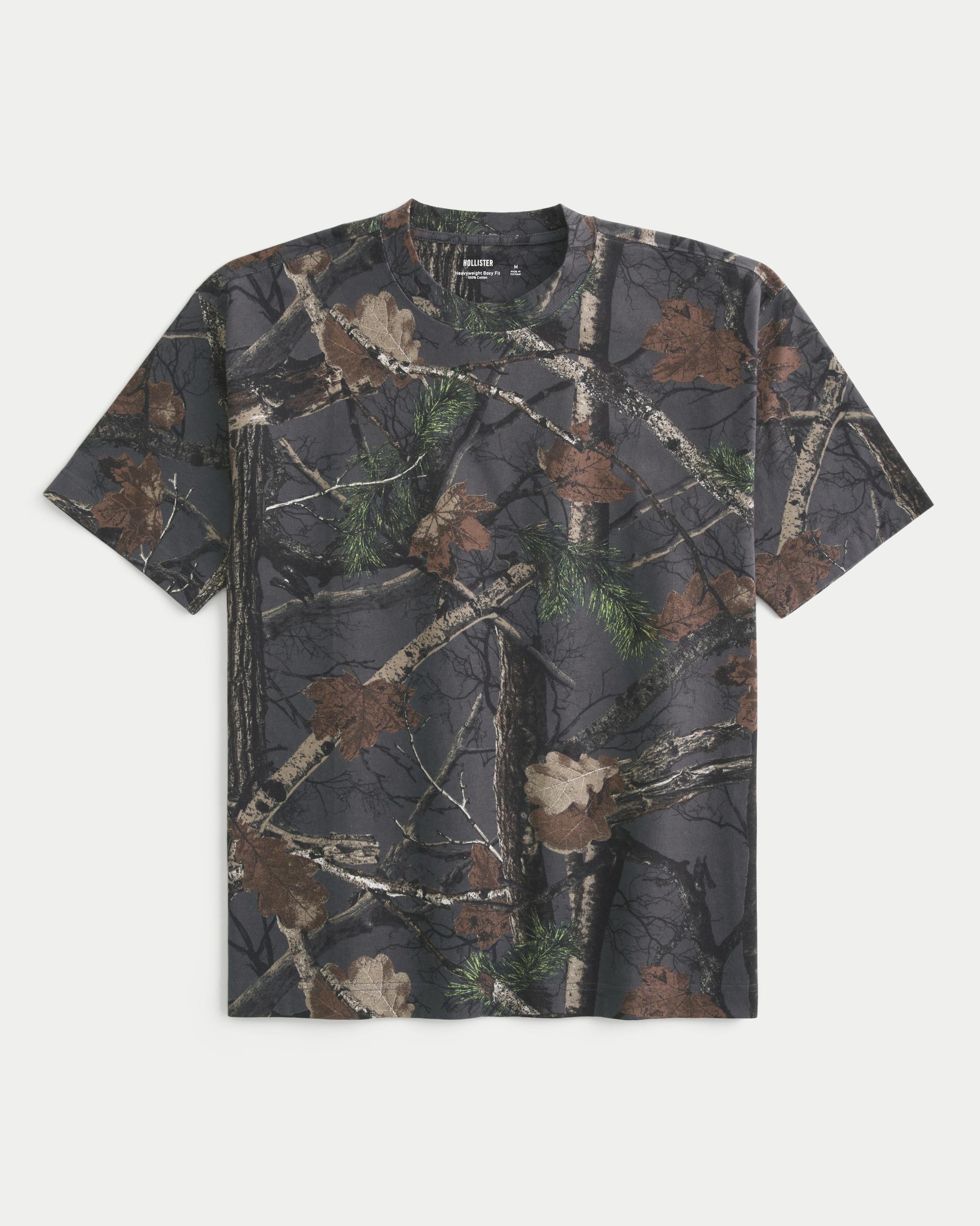 Boxy Heavyweight Camo Crew T-Shirt Product Image