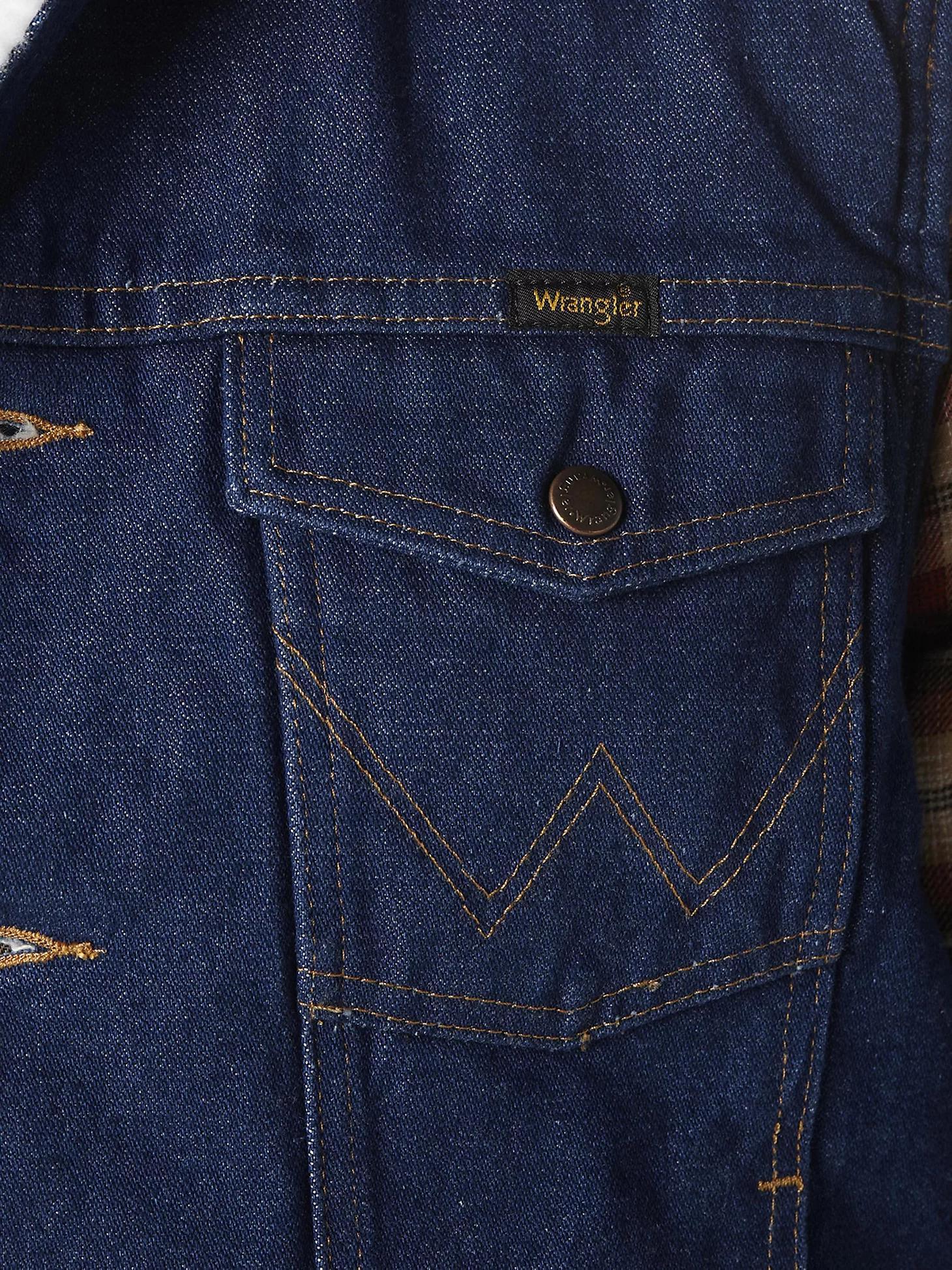 Wrangler® Sherpa Lined Denim Vest - Prewashed | Men's JACKETS & OUTERWEAR | Wrangler® Product Image