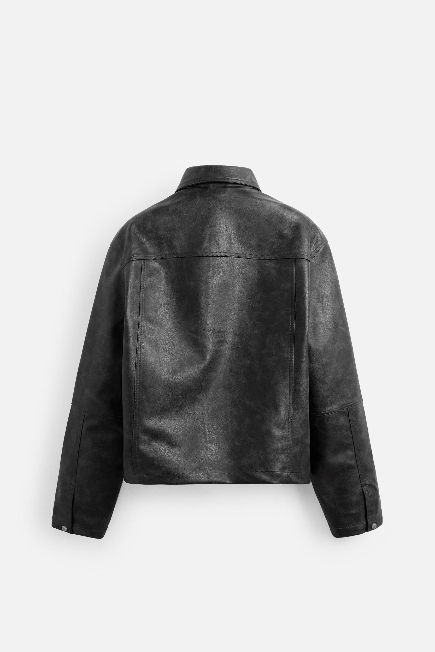 FAUX LEATHER WASHED JACKET Product Image