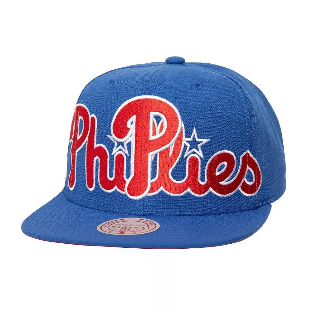 Men's Mitchell & Ness Royal Philadelphia Phillies Full Frontal Snapback Hat, Blue Product Image