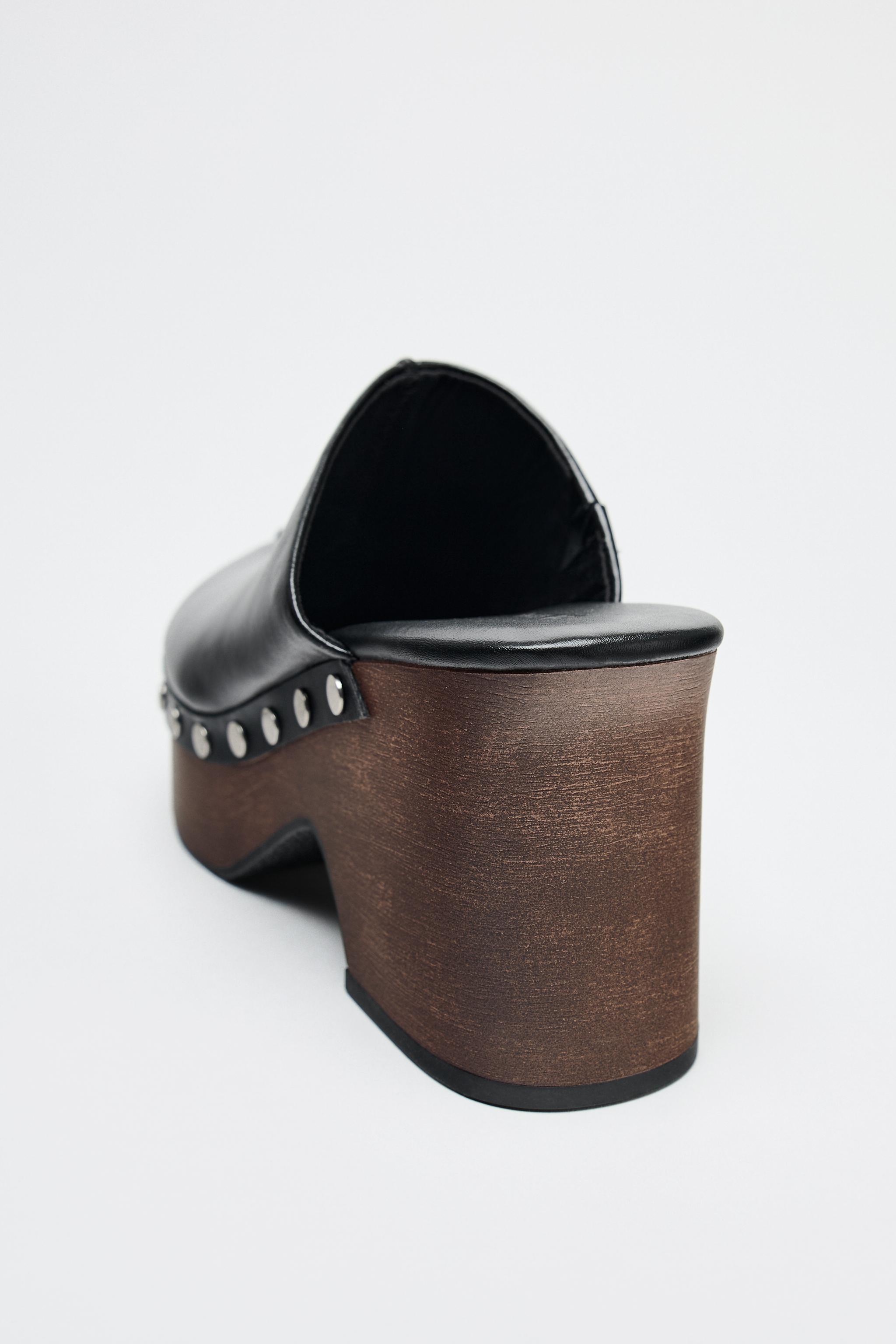 STUDDED LEATHER CLOGS Product Image