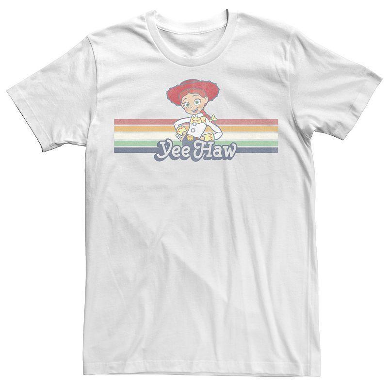 Disney / Pixar's Toy Story Jessie Men's Cowgirl Rainbow Stripe Yee Haw Tee, Size: Small, White Product Image