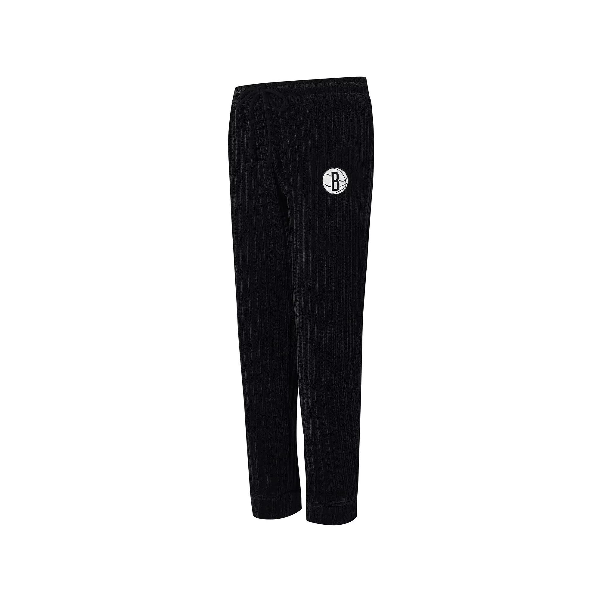 Women's College Concepts Black Brooklyn Nets Linger Pants, Size: XL Product Image
