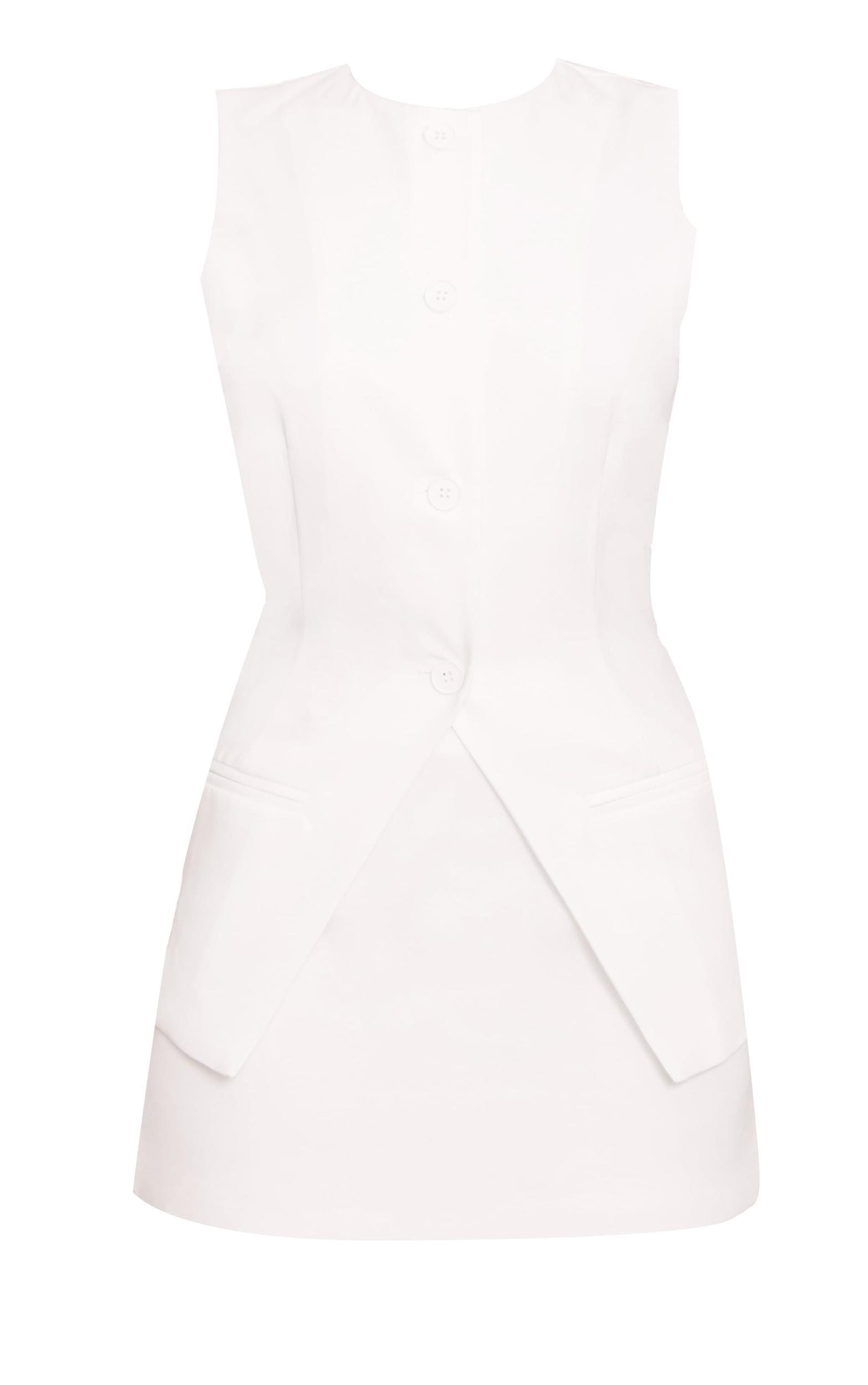 Cream Button Up Sleeveless Vest Product Image