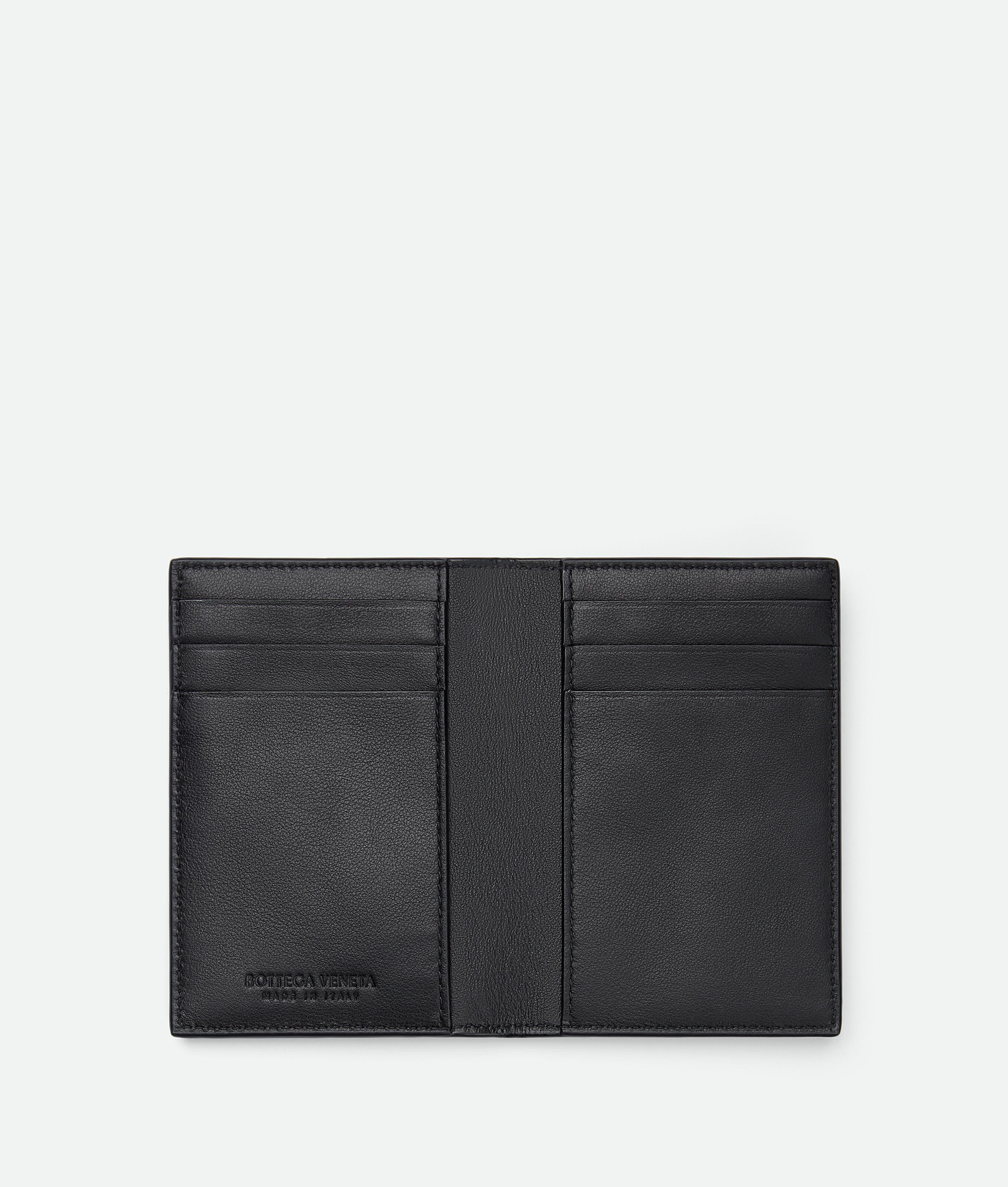 BOTTEGA VENETA Intrecciato Flap Card Case In Black Product Image