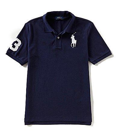 Boys Big Pony Mesh Knit Polo, Size S-XL Product Image