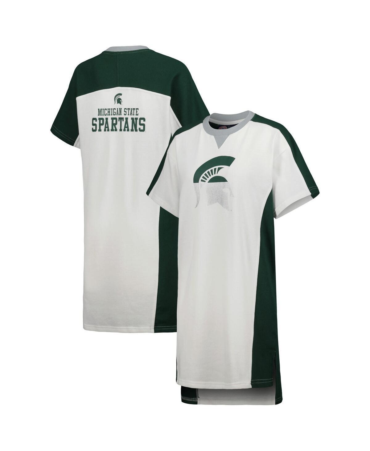 Women's G-III 4Her by Carl Banks White Michigan State Spartans Home Run T-Shirt Dress, Size: Medium Product Image