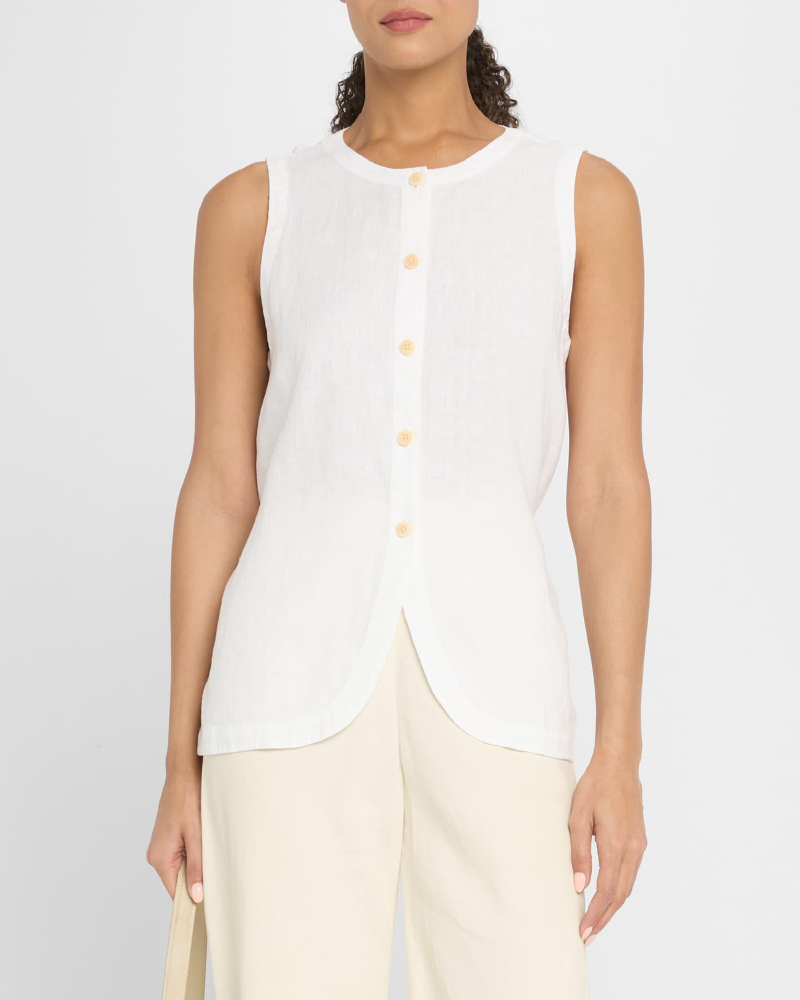 Button-Down Organic Linen Vest Product Image