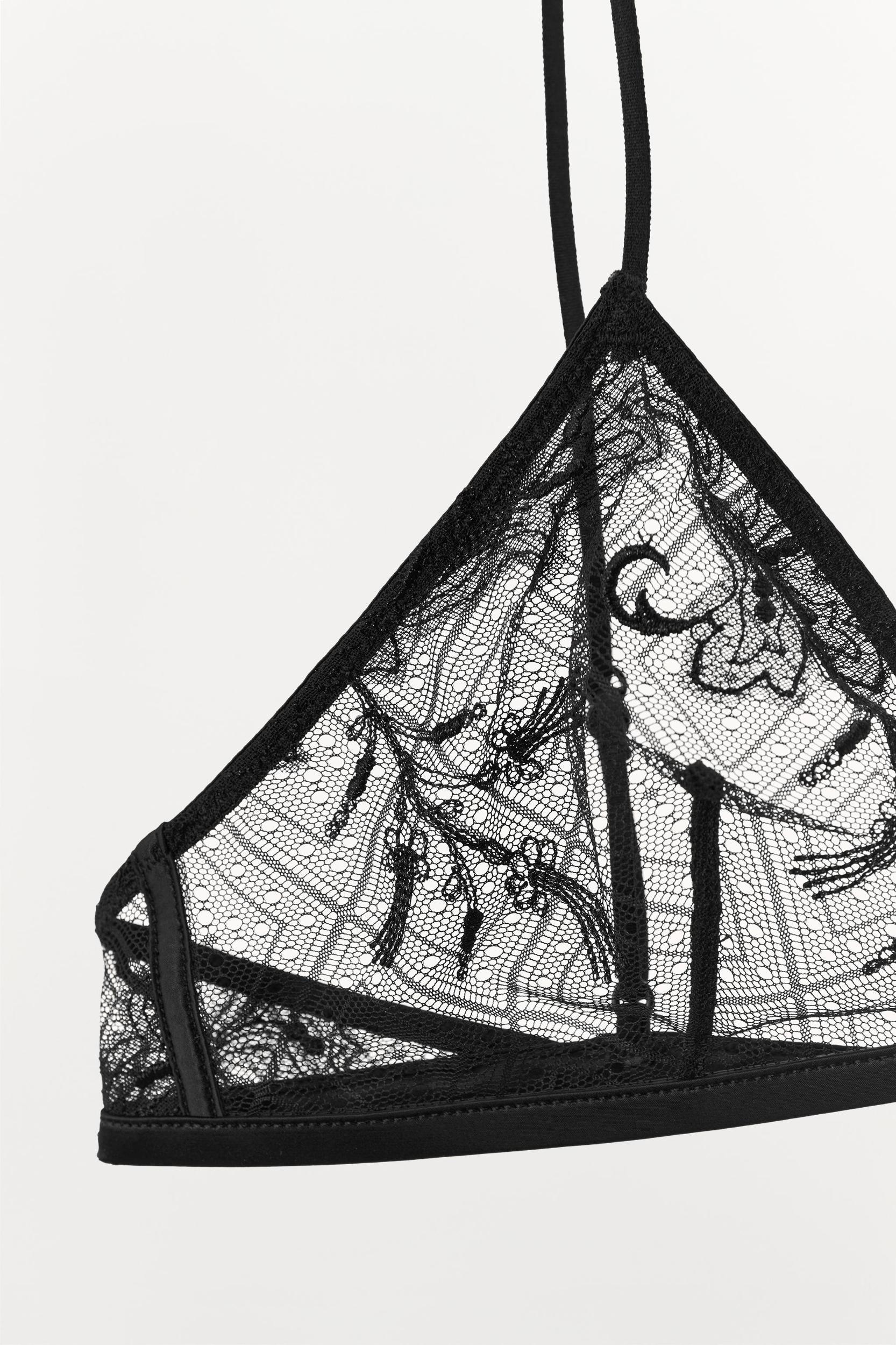 EMBROIDERED LACE TRIANGLE BRALETTE Product Image