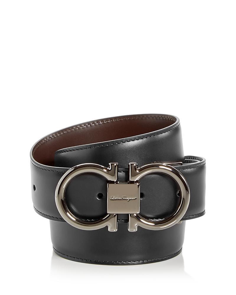 Mens Double-Gancini Reversible Leather Belt Product Image