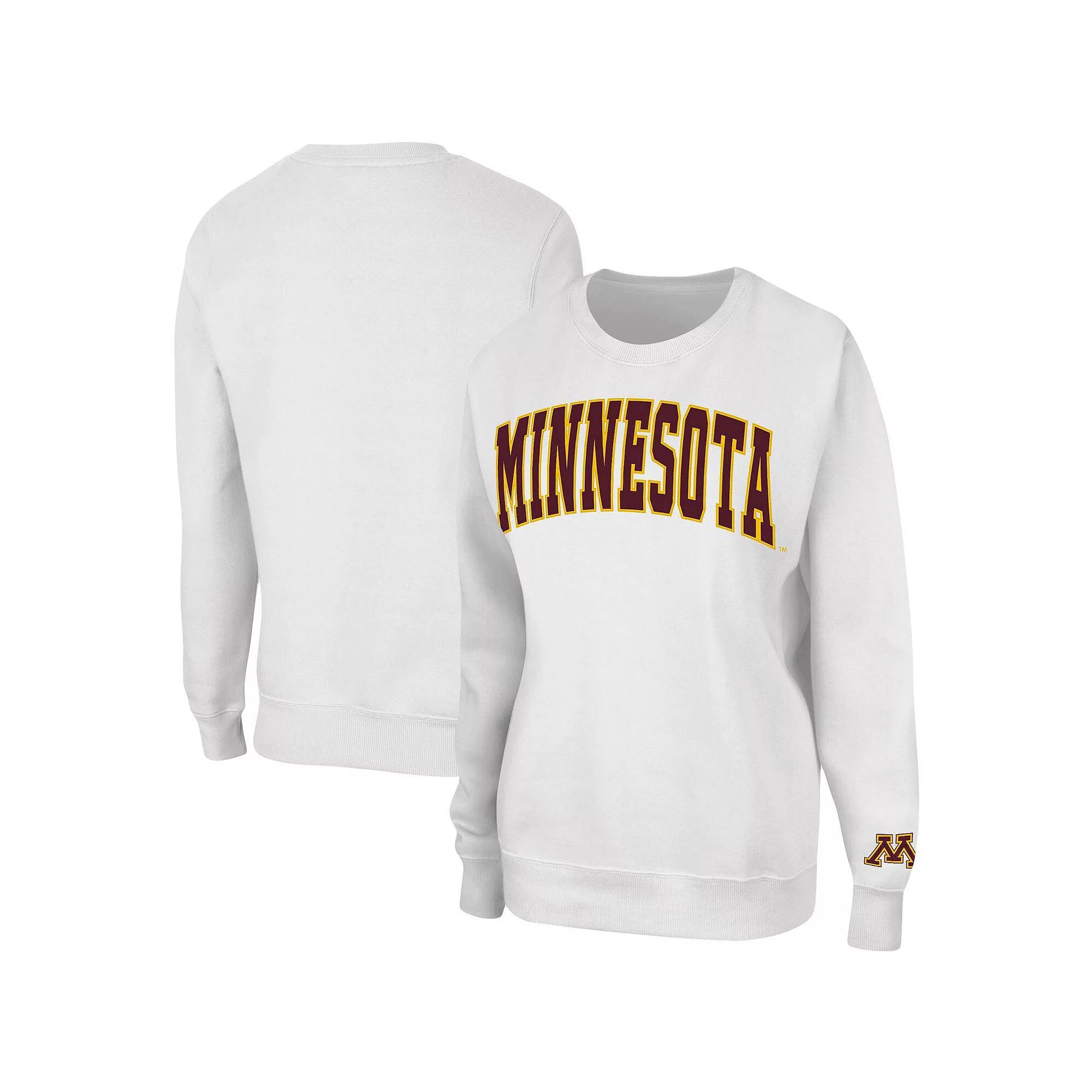 Women's Colosseum White Minnesota Golden Gophers Campanile Pullover Sweatshirt,  Product Image