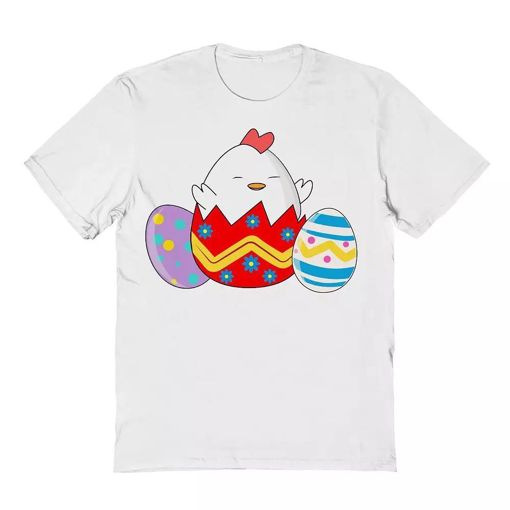 Men's Cute Easter Eggs Graphic Tee, Size: XL, White Product Image