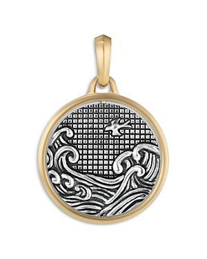 Mens Duality Pendant in Silver with 18K Gold, 30mm Product Image