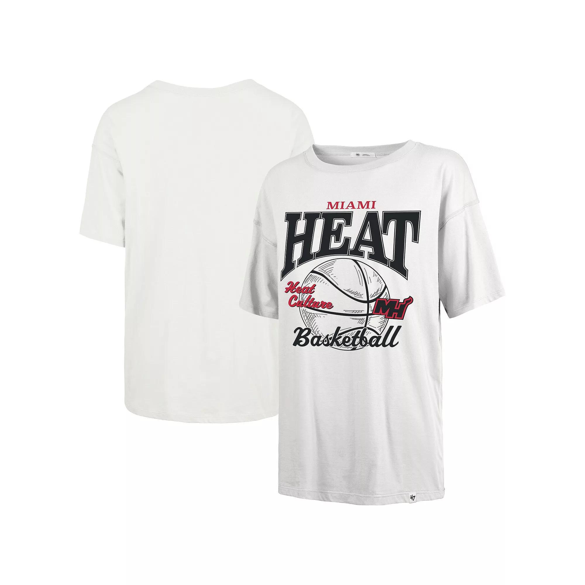 Women's '47 White Miami Heat City Edition Down Court Sadie T-Shirt,  Product Image