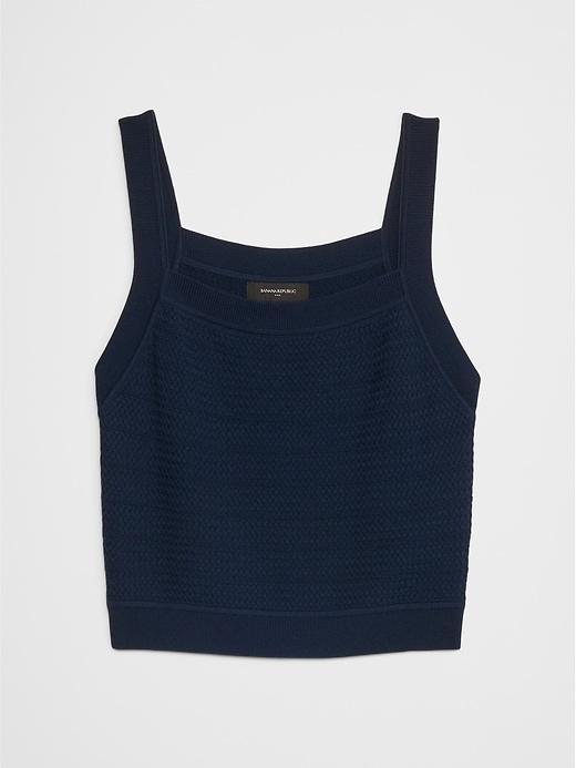 Cropped Textured Sweater Tank Product Image