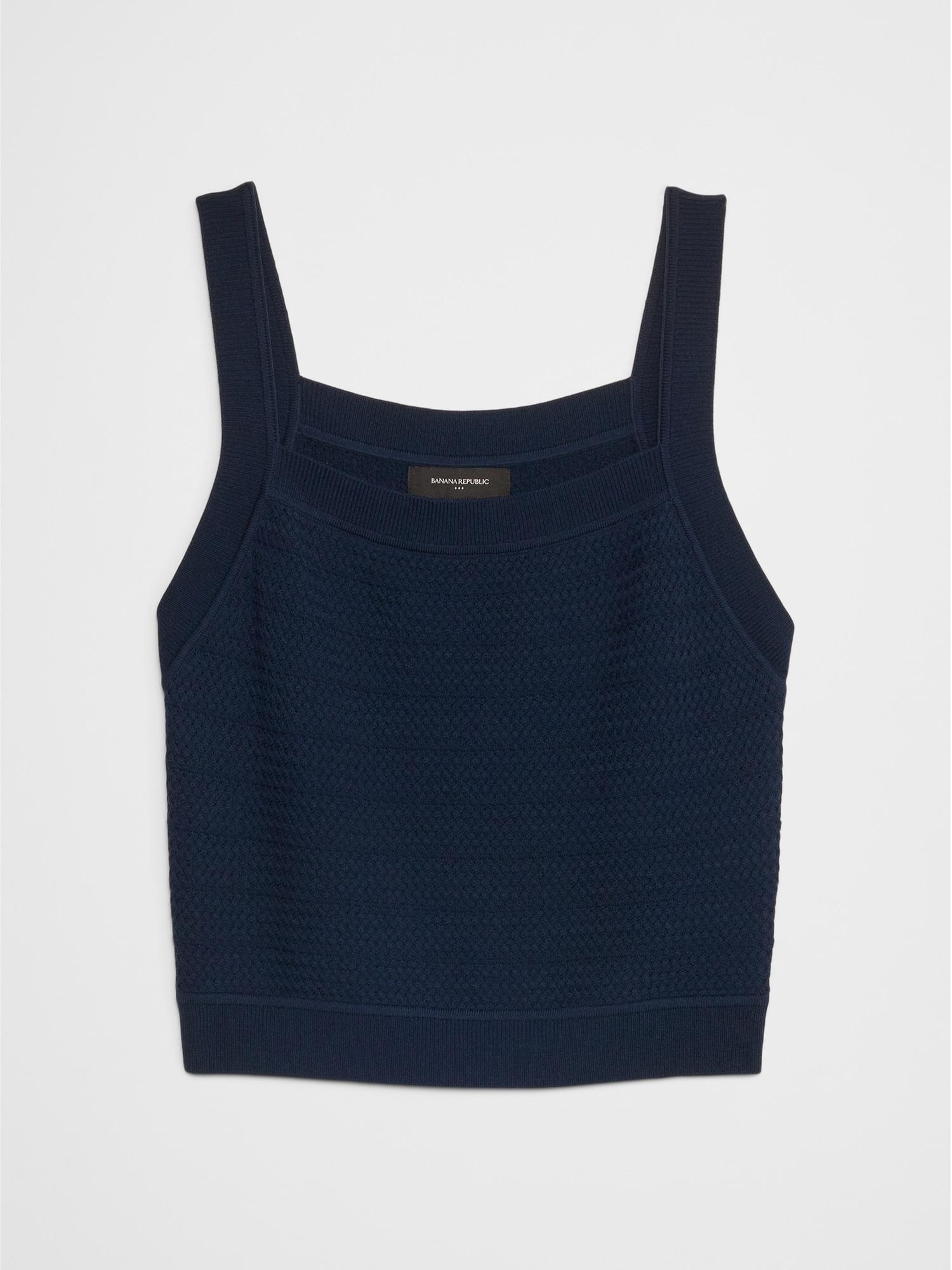 Cropped Textured Sweater Tank Product Image